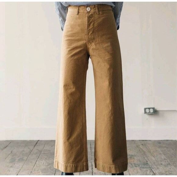 Jesse Kamm Pants - Jesse Kamm sailor  wide leg canvas pants in  tobacco  size 0